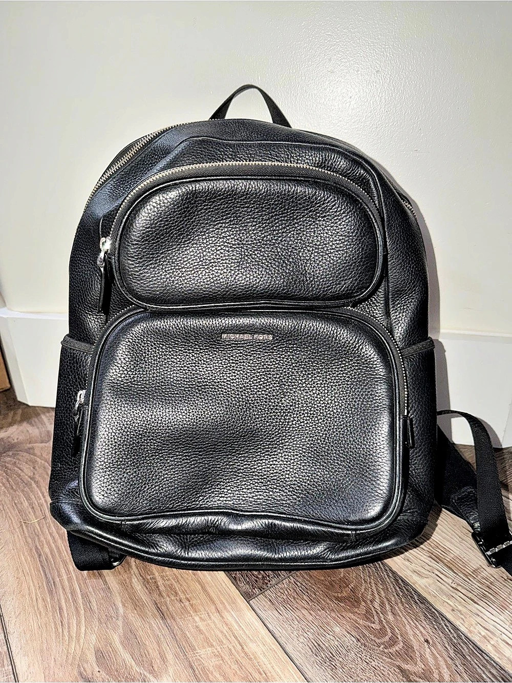 Michael Kors Brooklyn Medium Pebbled Leather Backpack Black
